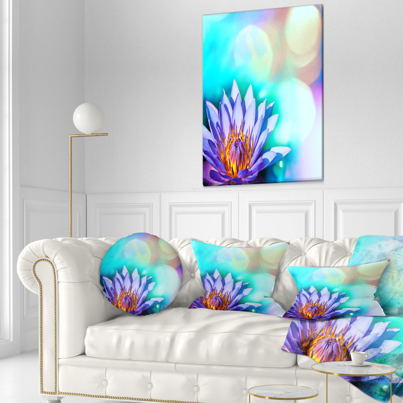 Coussin décoratif fleur de fleurs lotus, 18 po x 18 po, Coussin décoratif