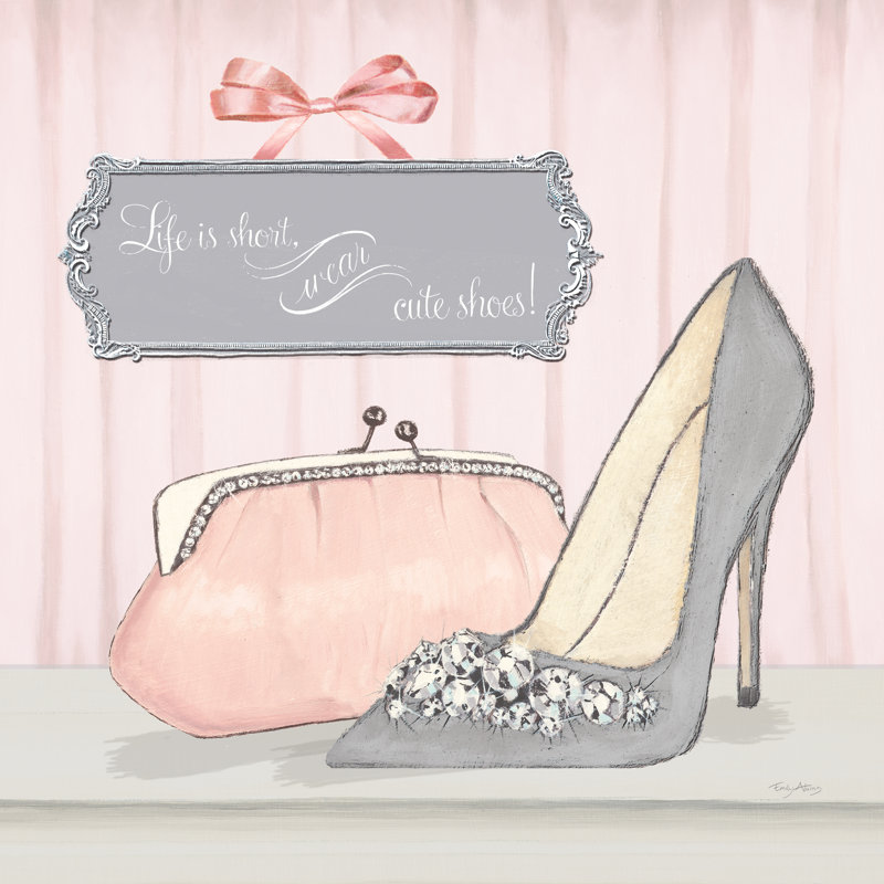 Life Is Short Wear Cute Shoes - Wrapped Canvas Print, 76cm H x 76cm W x 3.8cm D