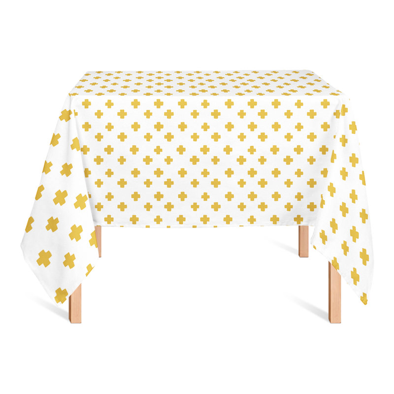 Geometric Square Tablecloth, Yellow
