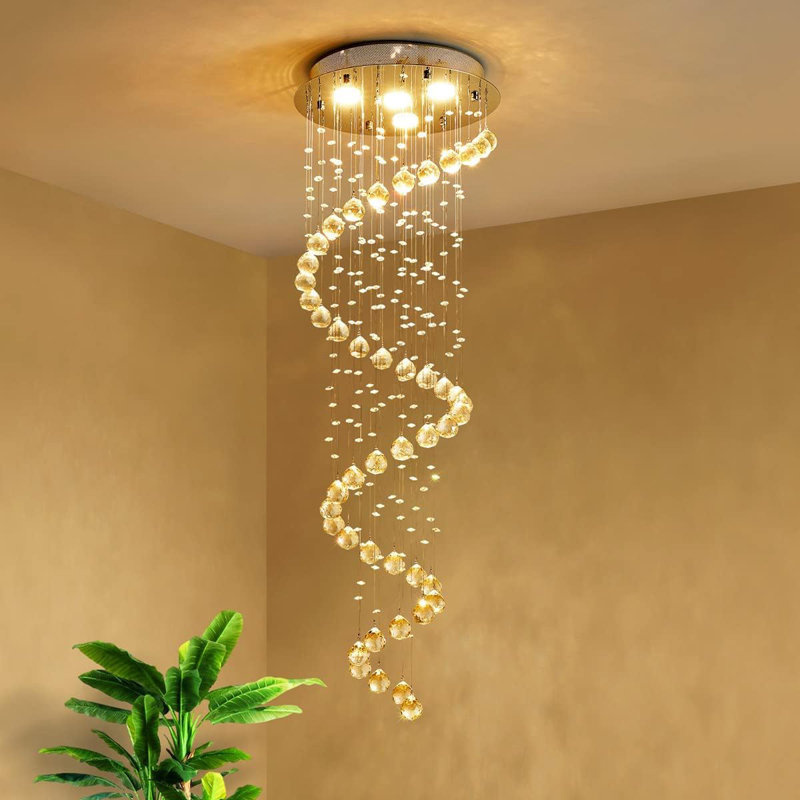Lustre en cristal à 1 lumière DEL Dzeneta