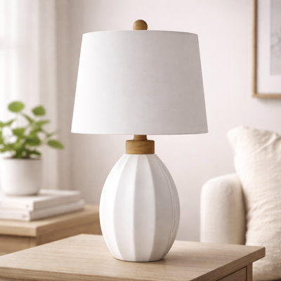 23.5" Modern Ceramic Table Lamp with Eye-Caring Soft Lighting