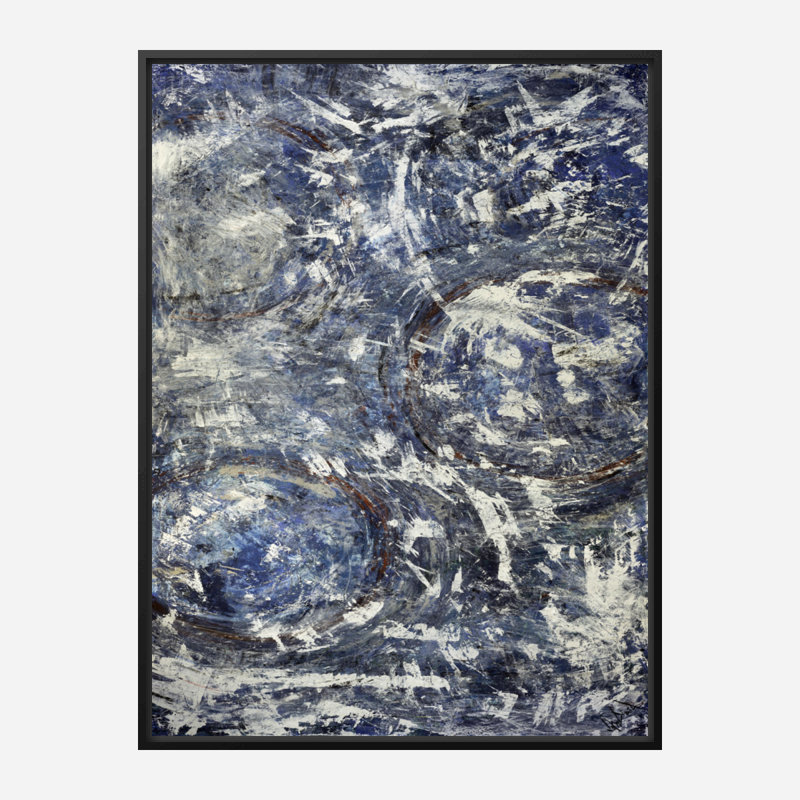 Grand bleu - reproduction d'art sur toile, Toile encadrée noire, H 61,5 po x l 41,5 po x P 1,75 po