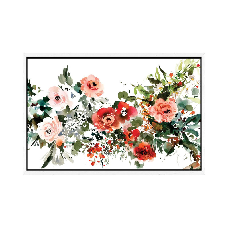 Insieme Per Sempre by Gosia Gregorczyk - Painting on Canvas, 66.04cm H x 101.6cm W x 3.81cm D, White Framed