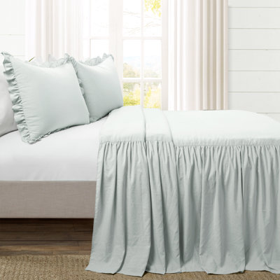 Reyna Microfiber Ruffle Skirt Bedspread Set