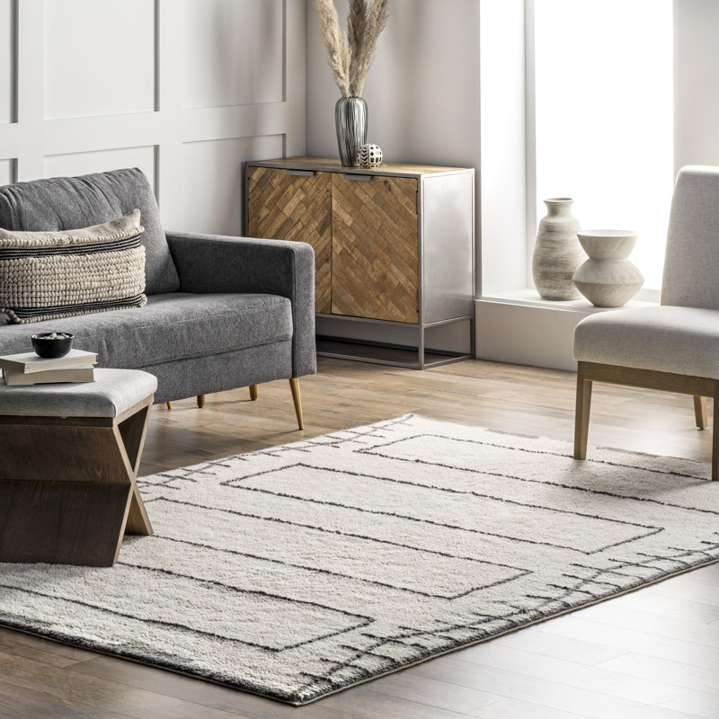 Machine Washable Handmade Ivory Area Rug, Rectangle 3' x 5'
