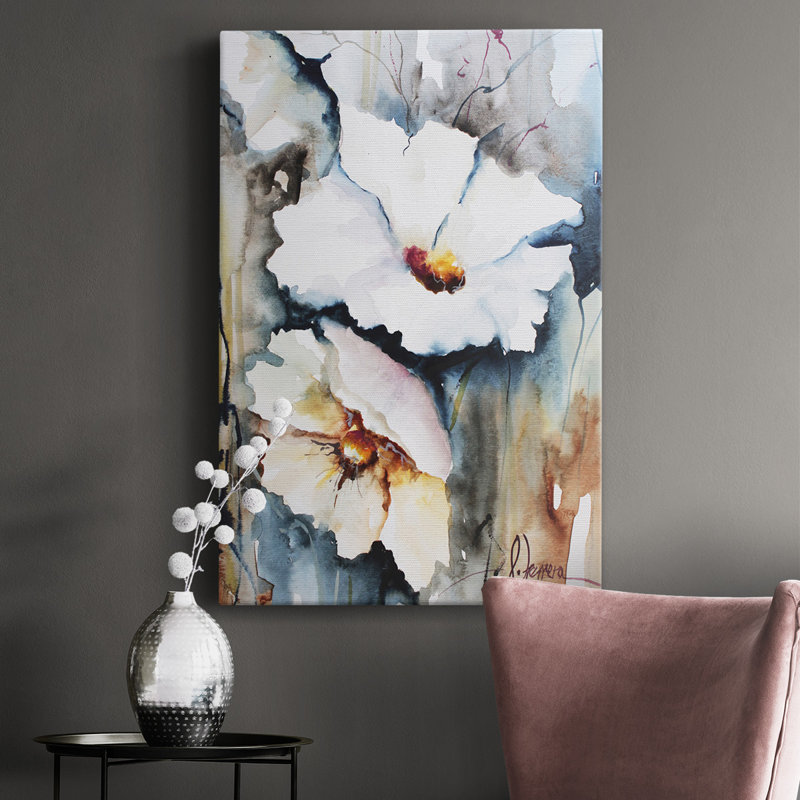 «Blooms Aquas II», impression sur toile tendue, L 12 po x H 18 po