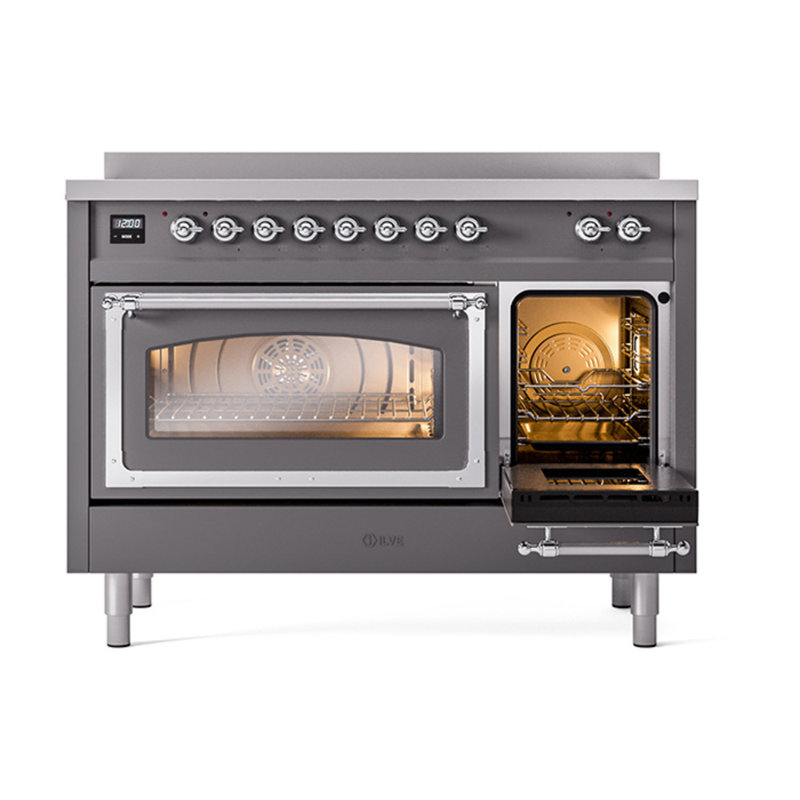 ILVE Nostalgie II Noblesse 48 in Induction Range, Graphite Matte/Chrome
