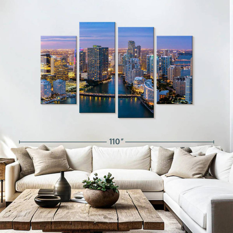 Humeur au crépuscule Sirci Miami, H 54 po x l 84 po