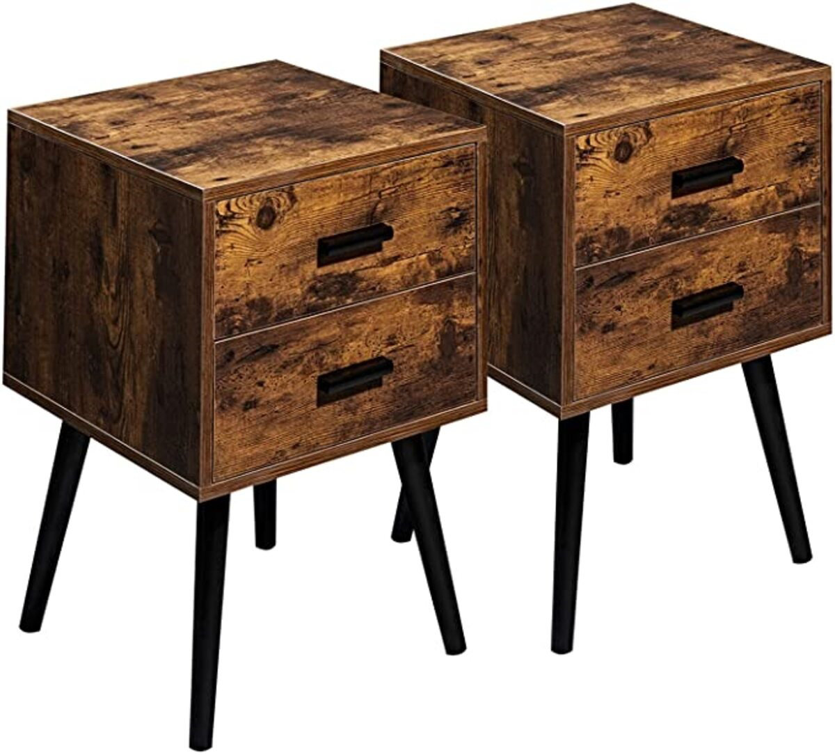 Corrigan Studio® Set Of 2 Rustic Brown 2 Drawer Nightstands - Wayfair ...