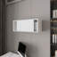 Armoire flottante blanche de style moderne avec porte coulissante - Améliore l'espace de bureau et d'étude pour plus de fonctionnalité et d'organisation
