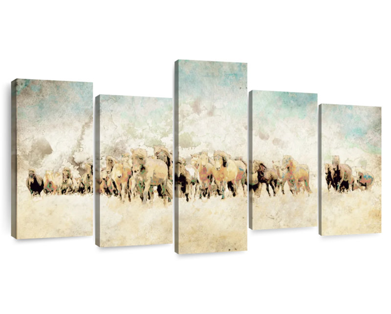 Brampt Roaming Horses, 24'' H X 49'' W
