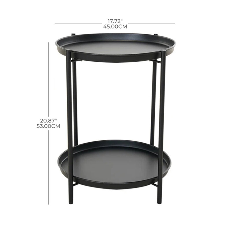 Tray Top End Table, Black