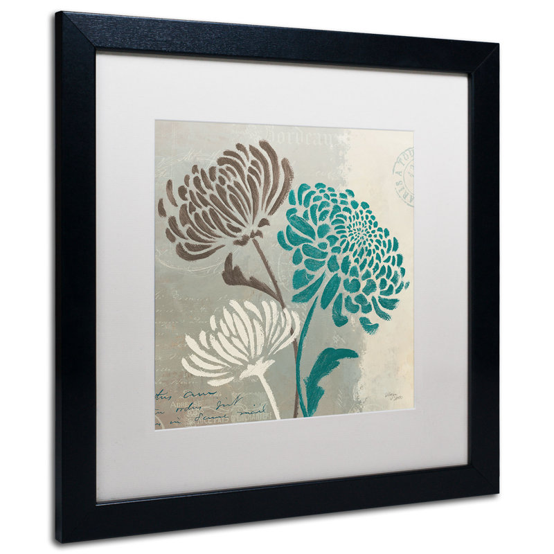 « chrysanthèmes "ii », impression encadrée, Blanc, H 16 po x l 16 po