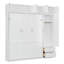 Grand lit escamotable mural avec armoires, tablettes, garde-robe et tiroirs, grand lit pliant, blanc-214360336