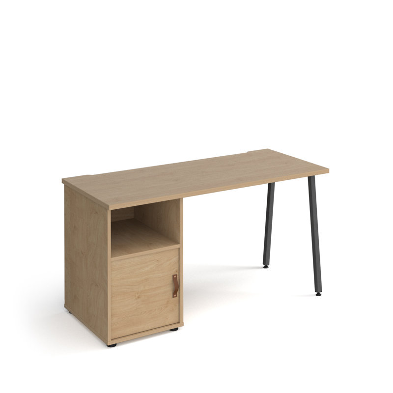Sparta A-Frame Metal Base Computer Desk, Kendal Oak
