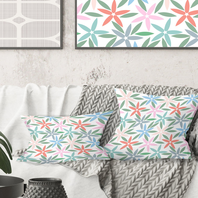 Coussin décoratif rétro à motif floral rétro III, 18 po x 18 po