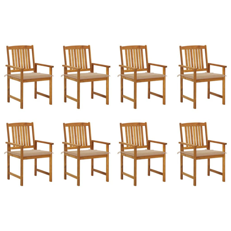 Patio Chair with Cushions, Brown, Beige