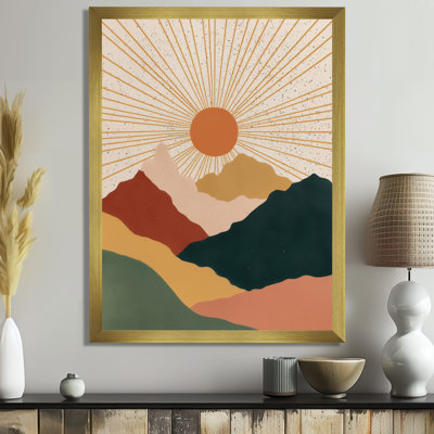 «Sunrise Mirror Of Mountains Landscape», impression sur toile de style Mid-Century moderne, art mural moderne Mid-Century