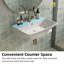 Lavabo mural rectangulaire en céramique avec trop-plein et trous pour robinet central Los Flexi-115248324-115730076