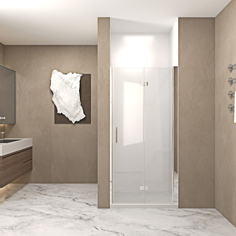 Porte de douche pliante en verre trempé