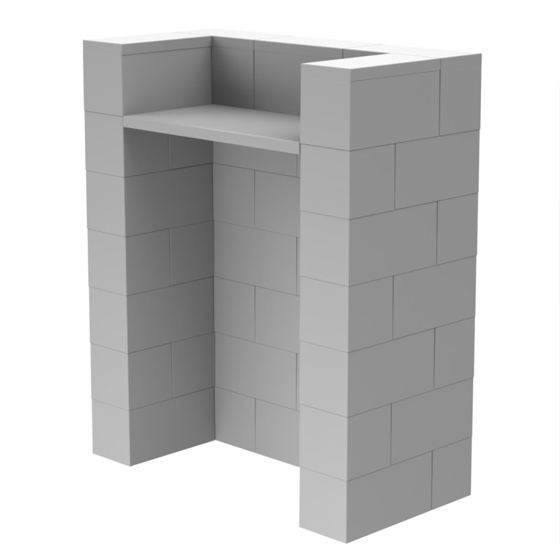 Podium en plastique 43 po, Gris clair