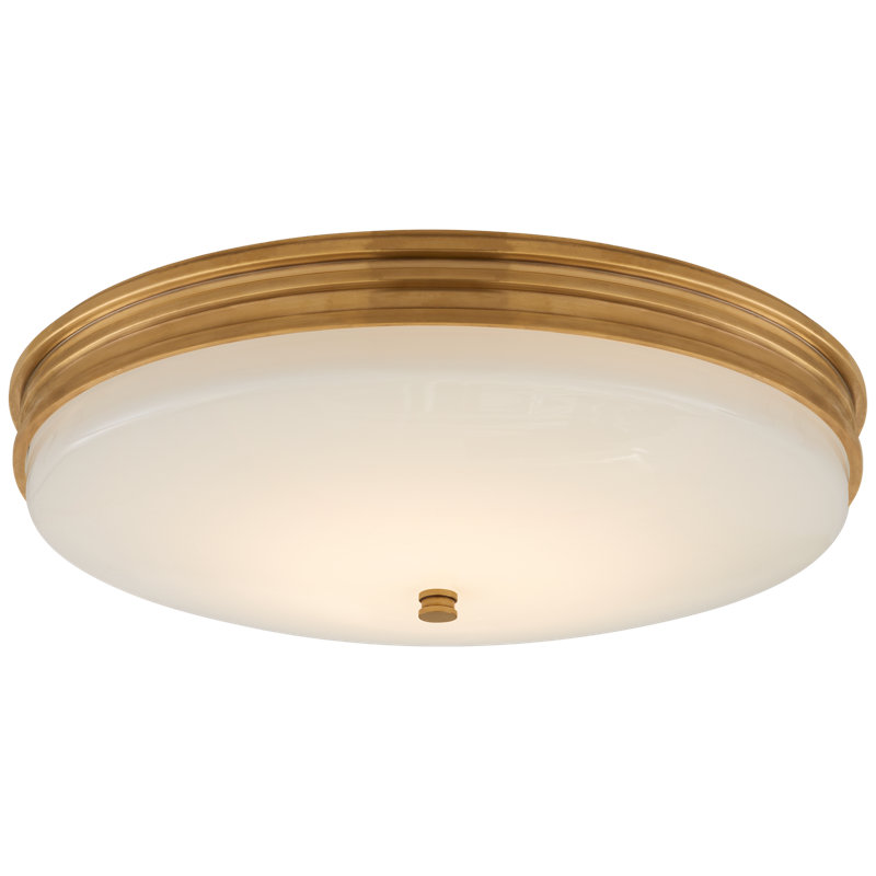 Chapman & Myers Launceton Flush Mount, Antique-Burnished Brass, 4" H x 12.75" W x 12.75" D