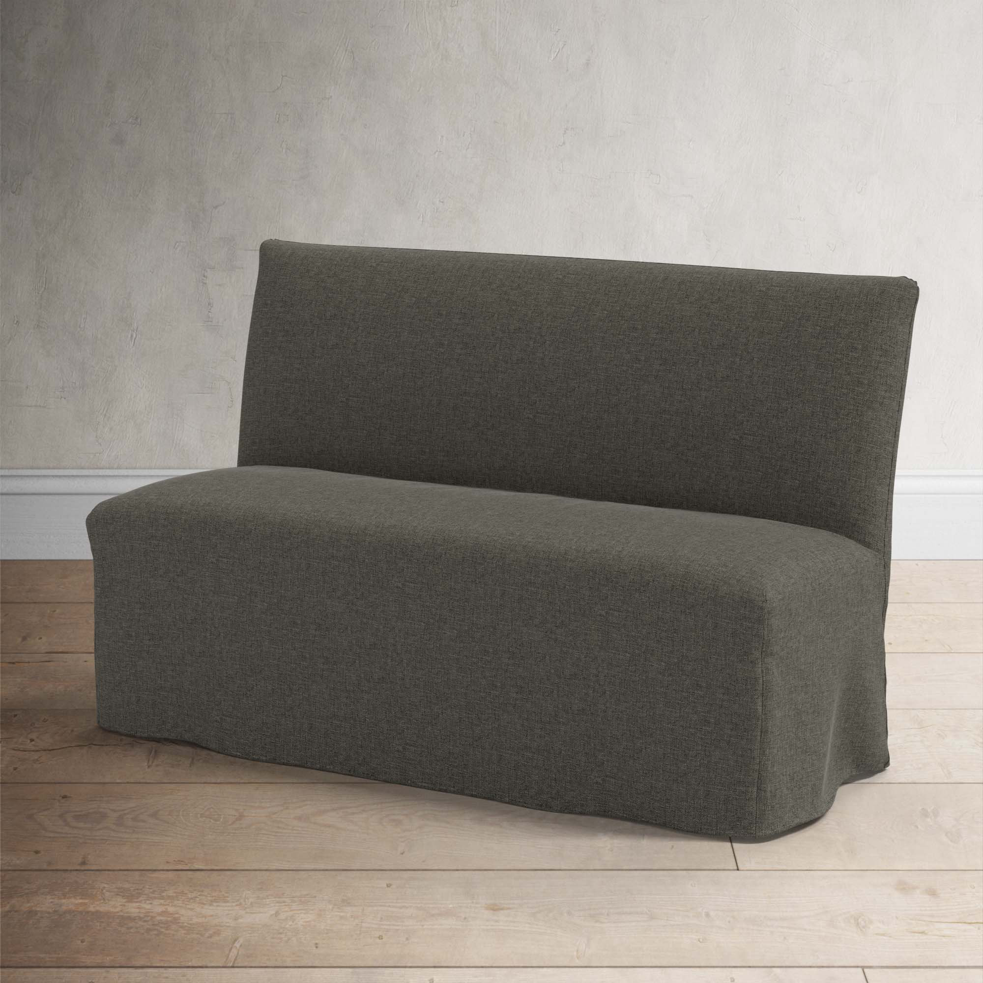 Ivanka Upholstered Bench, Zuma Charcoal Textured Linen