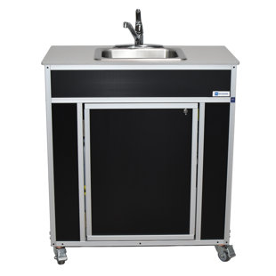 NSF Certified Single Basin 10″ Portable Sink - BLACK: NS-009