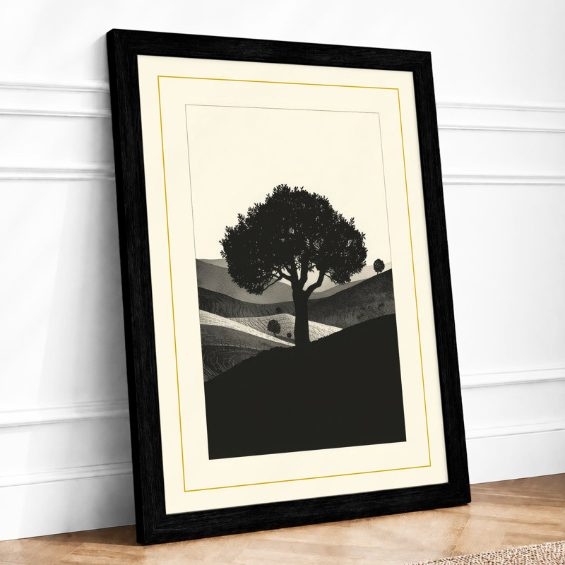 Solitary Tree Minimalist - Print, Black, A3 - 42.0 x 29.7 cm