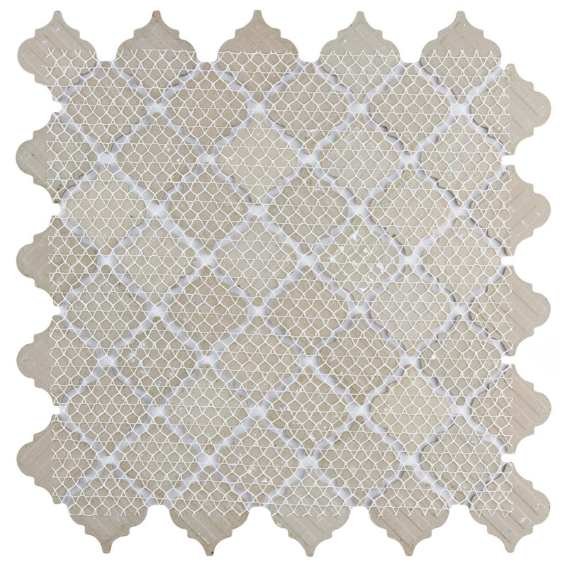 Hudson Tangier 2" x 2" Porcelain Arabesque Mosaic Wall & Floor Tile, Denim Blue