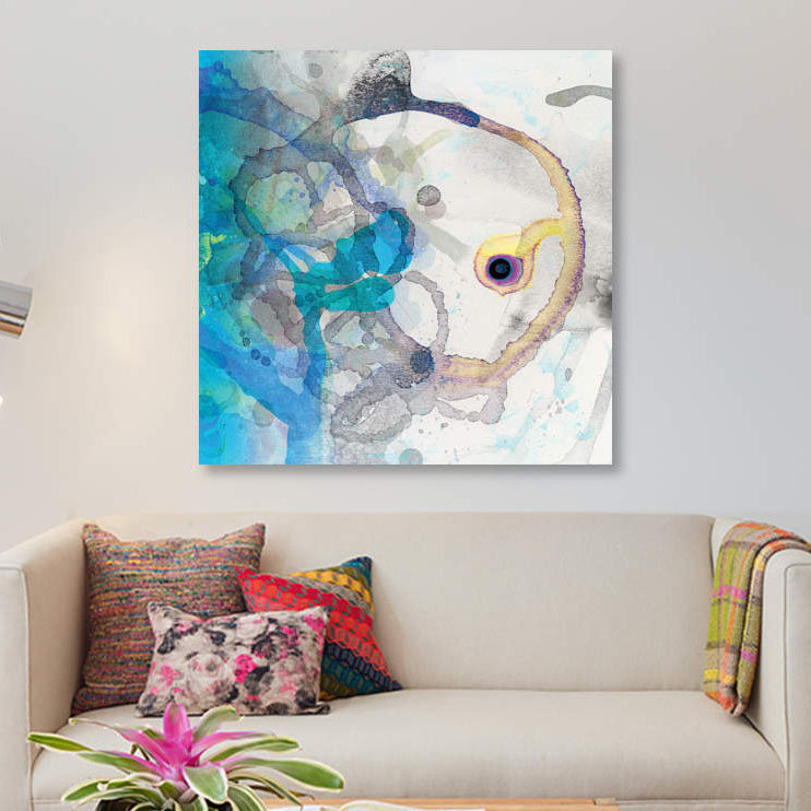 « watercolour abstract ii », impression sur toile, H 48 po x l 48 po x P 1,5 po, Toile tendue, Pas de tapis