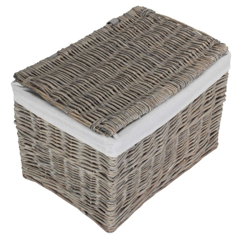 Wicker Laundry Basket, Grey, Medium (31 cm x 47 cm x 32 cm)