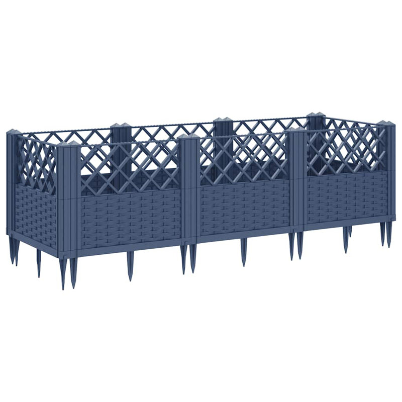 Artel Planter Box, 43.5cm H x 123.5cm W x 43.5cm D, Blue Grey