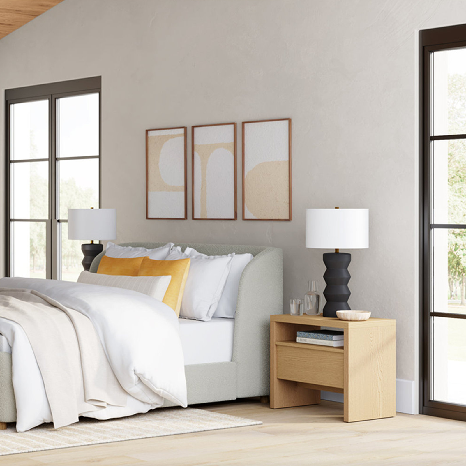 Sedona Solid + Manufactured Wood Nightstand, Natural