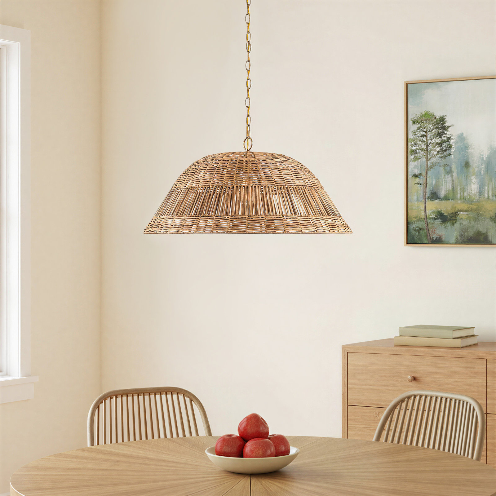 Walston Dimmable Rattan Single Light Pendant