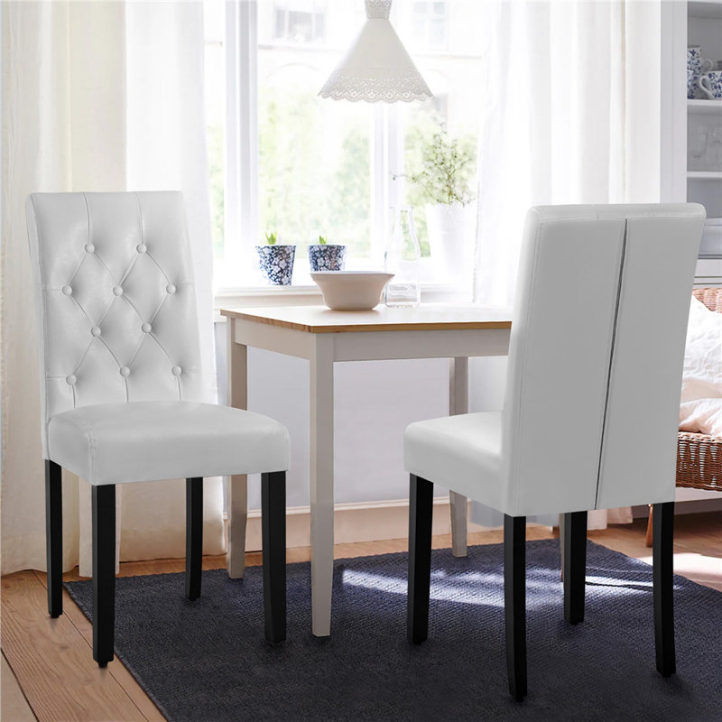 Clintock Tufted Upholstered Dining Chair, White