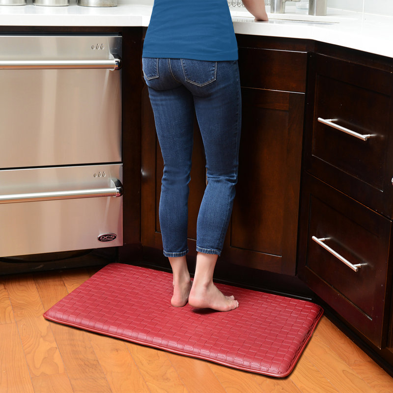 Tapis de cuisine panier tissé, Rouge
