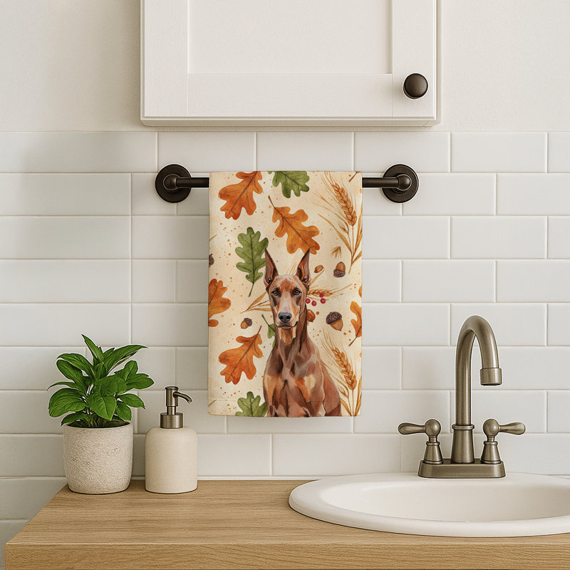 Serviette de cuisine rouge Doberman Pinscher Heirloom, Doberman pinscher rouge