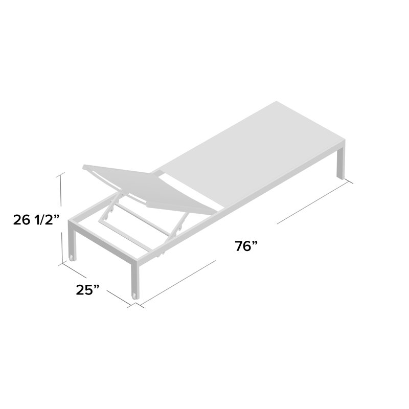 Shore Aluminum Outdoor Chaise, Gray