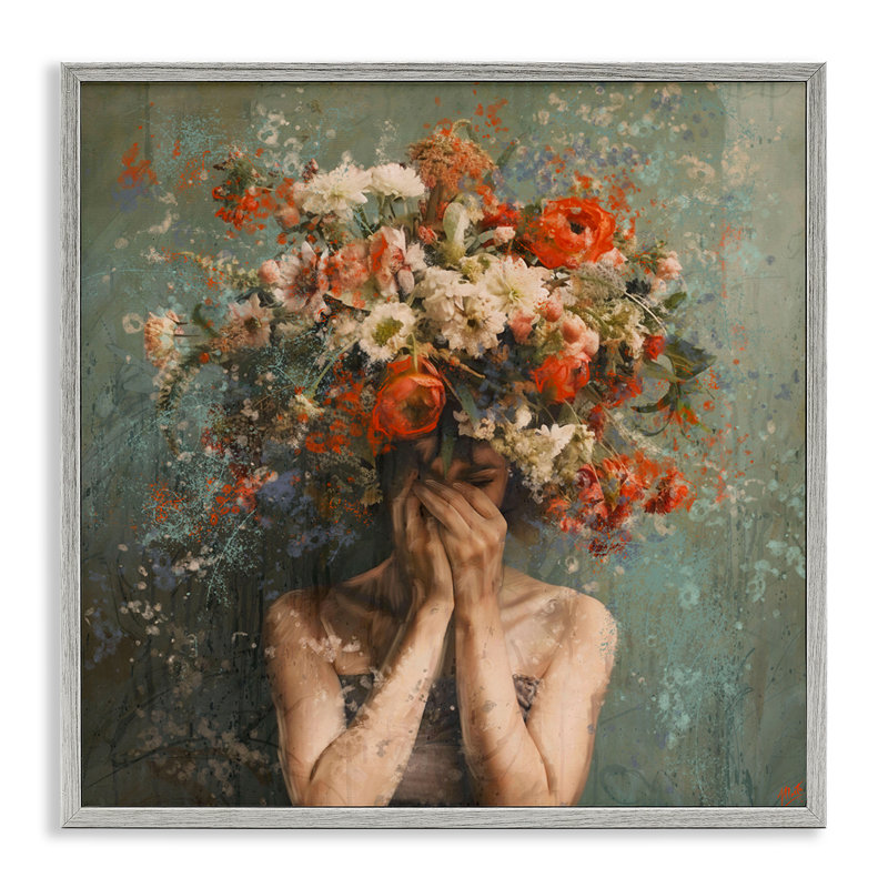 Art floral, estampe numérique encadrée par Marta Wiley, H 17 po x l 17 po, Estampe numérique Farmhouse