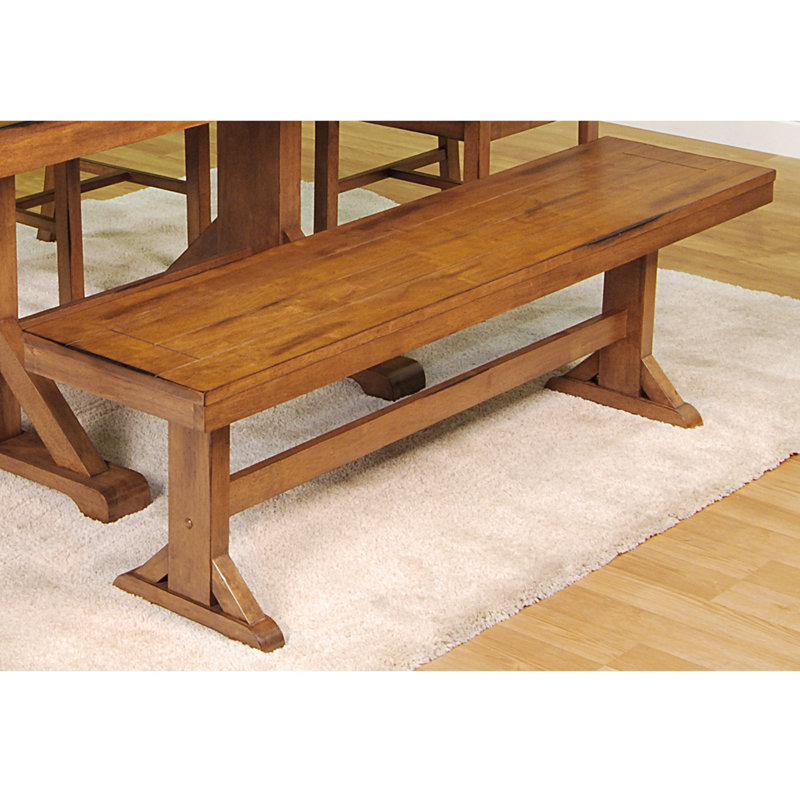 Amarapal Trestle Wood Dining Bench, Antique Brown