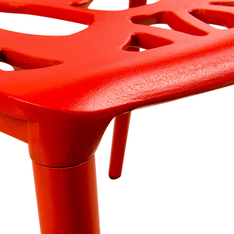 Chaises de salle à manger d'extérieur en aluminium Rabia, chaise d'appoint à découpes florales modernes pour patio, jardin et balcon, meubles de salle à manger empilables en métal, résistant à la rouille et aux rayons UV, entièrement assemblé
