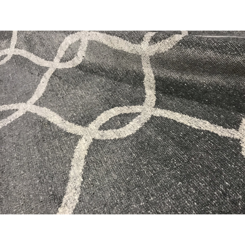 Tapis gris de haute qualité noué à la main