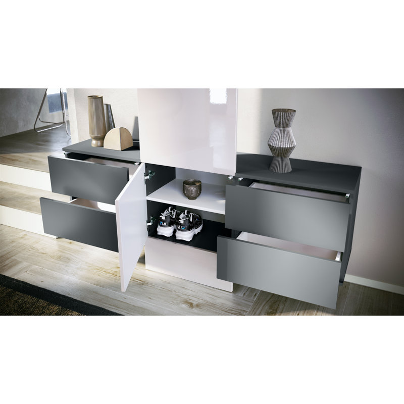 Chappa Hall Tree 157cm Wide, High-gloss white