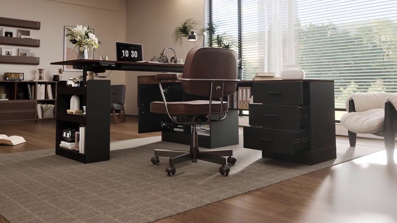 Latitude Run® Churubusco Ergonomic Home Office Sit Stand Up Desk