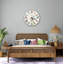 Horloge murale florale en verre trempé, style, fleurs roses et bleues, décoration murale moderne, horloge de décoration intérieure, pièce de déclaration-1083479266-1083479275