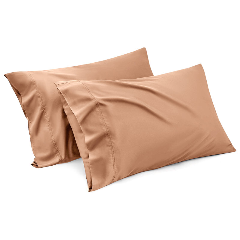 Aspire Homeware Super Soft & Breathable Microfiber Dyed Pillowcase (Pack Of 2), Peach