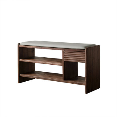 Brown Upholstered Bench