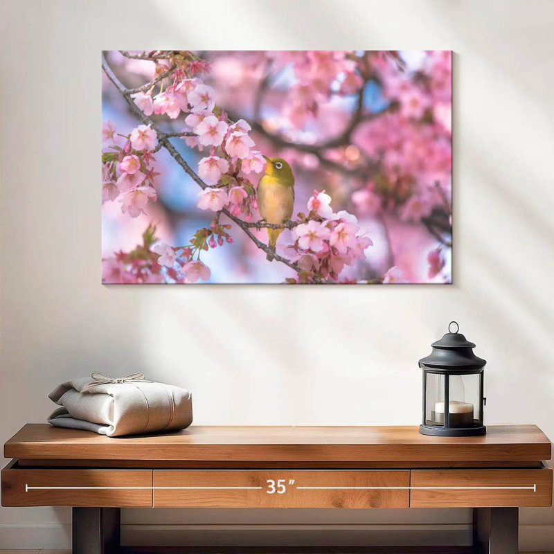 Brampt Pink Sakura Songbird, 16" H x 24" W