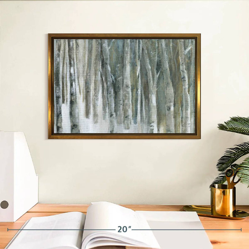 Banff Birch Grove, Floating Frame Gold, 13" X 9"